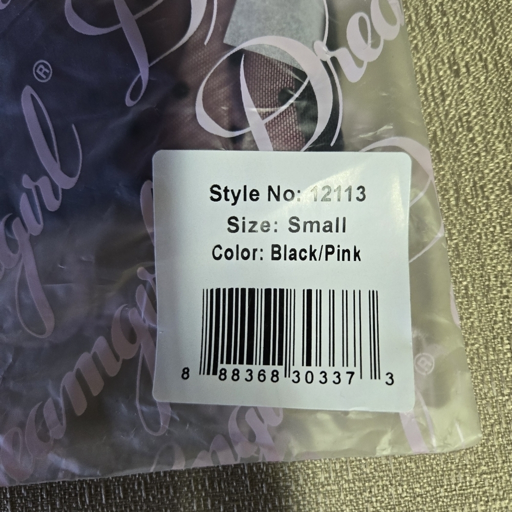 DREAMGIRL | Retro Dot Garter Chemise in Black/Pink sz S - Picture 5 of 6